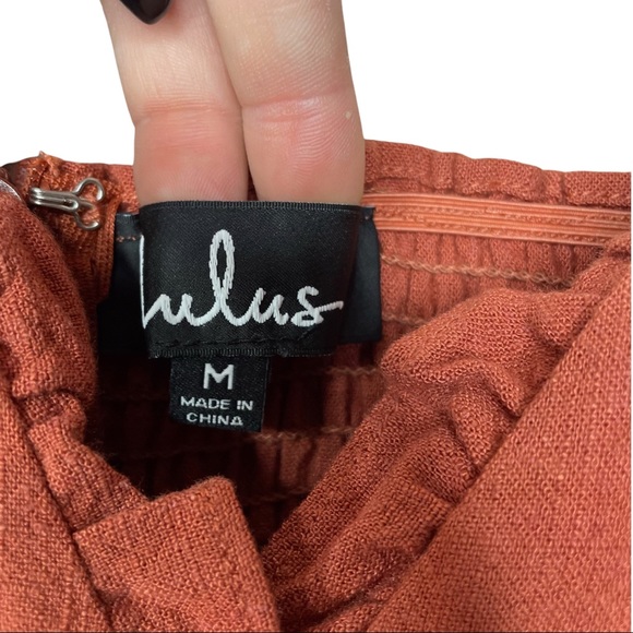 Lulu’s Lisbeth Rust Orange Button Front Dress, M - Picture 7 of 14